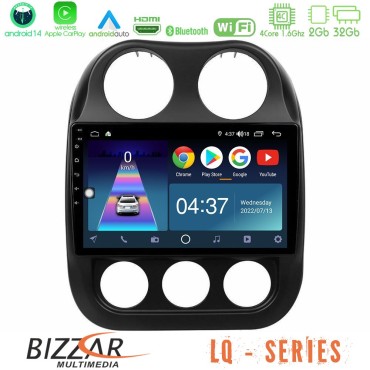 Bizzar LQ Series 4Core Android14 2+32GB Jeep Compass 2012-2016 Navigation Multimedia Tablet 9" Με Carplay &amp; Android Auto