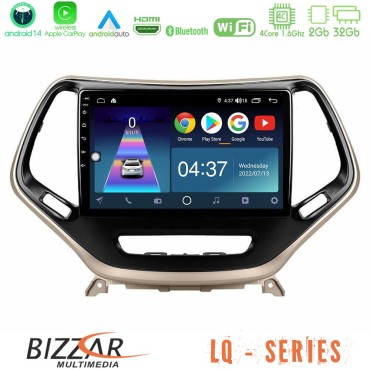 Bizzar LQ Series 4Core Android14 2+32GB Jeep Cherokee 2014-2019 Navigation Multimedia Tablet 9" Με Carplay &amp; Android Auto