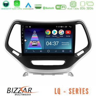 Bizzar LQ Series 4Core Android14 2+32GB Jeep Cherokee 2014-2019 Navigation Multimedia Tablet 9" (Ασημί Χρώμα) Με Carplay &amp; Android Auto