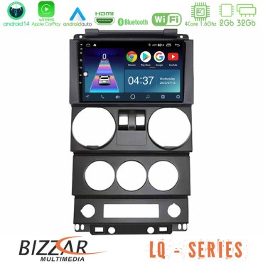 Bizzar LQ Series 4Core Android14 2+32GB Jeep Wrangler 2Door 2008-2010 Navigation Multimedia Tablet 9" Με Carplay &amp; Android Auto