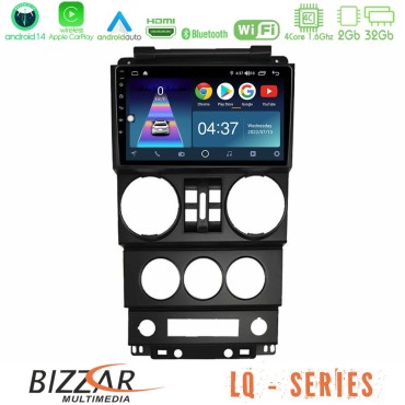 Bizzar LQ Series 4Core Android14 2+32GB Jeep Wrangler 2008-2010 Navigation Multimedia Tablet 9" Με Carplay &amp; Android Auto