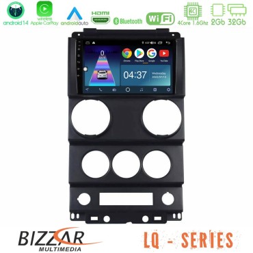 Bizzar LQ Series 4Core Android14 2+32GB Jeep Wrangler 2Door 2008-2010 Navigation Multimedia Tablet 9" Με Carplay &amp; Android Auto