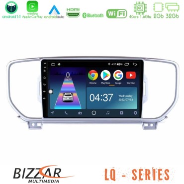 Bizzar LQ Series 4Core Android14 2+32GB Kia Sportage 2016-2018 Navigation Multimedia Tablet 9" Με Carplay &amp; Android Auto