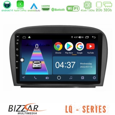 Bizzar LQ Series 4Core Android14 2+32GB Mercedes SL Class 2005-2011 Navigation Multimedia Tablet 9" Με Carplay &amp; Android Auto