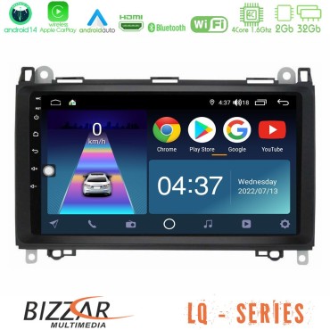 Bizzar LQ Series 4Core Android14 2+32GB Mercedes A/B/Vito/Sprinter Class Navigation Multimedia Tablet 9" Με Carplay &amp; Android Auto