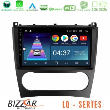 Bizzar LQ Series 4Core Android14 2+32GB Mercedes W203 Facelift Navigation Multimedia Tablet 9" Με Carplay &amp; Android Auto