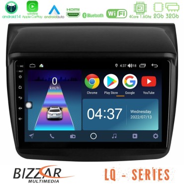 Bizzar LQ Series 4Core Android14 2+32GB Mitsubishi L200 Navigation Multimedia Tablet 9" Με Carplay &amp; Android Auto