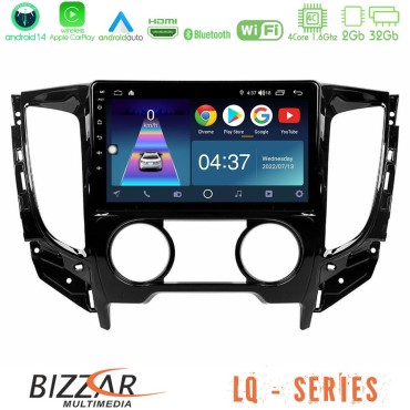 Bizzar LQ Series 4Core Android14 2+32GB Mitsubishi L200 2016-&gt; &amp; Fiat Fullback (Manual A/C) Navigation Multimedia Tablet 9" Με Carplay &amp; Android Auto