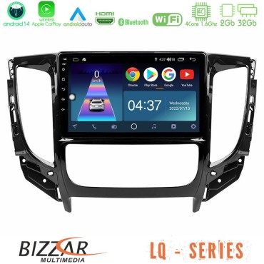 Bizzar LQ Series 4Core Android14 2+32GB Mitsubishi L200 2016-&gt; &amp; Fiat Fullback (Auto A/C) Navigation Multimedia Tablet 9" Με Carplay &amp; Android Auto