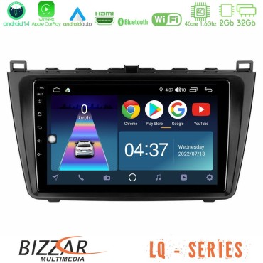 Bizzar LQ Series 4Core Android14 2+32GB Mazda 6 2008-2012 Navigation Multimedia Tablet 9" Με Carplay &amp; Android Auto