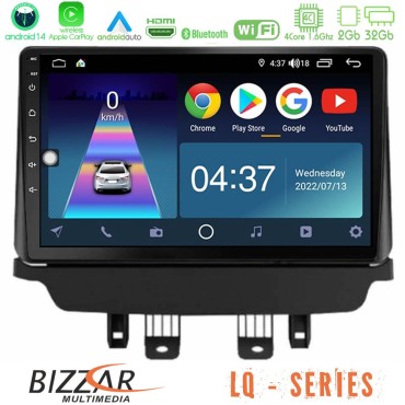 Bizzar LQ Series 4Core Android14 2+32GB Mazda 2 2014-2021 Navigation Multimedia Tablet 9"  Με Carplay &amp; Android Auto