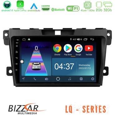 Bizzar LQ Series 4Core Android14 2+32GB Mazda CX-7 2007-2011 Navigation Multimedia Tablet 9" Με Carplay &amp; Android Auto