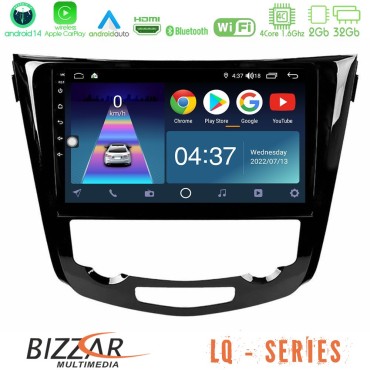 Bizzar LQ Series 4Core Android14 2+32GB Nissan Qashqai J11 (AUTO A/C) Navigation Multimedia Tablet 10" Με Carplay &amp; Android Auto