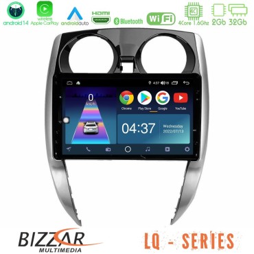 Bizzar LQ Series 4Core Android14 2+32GB Nissan Note 2013-2018 Navigation Multimedia Tablet 10" Με Carplay &amp; Android Auto