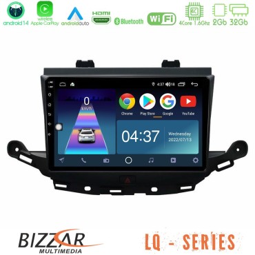 Bizzar LQ Series 4Core Android14 2+32GB Opel Astra K 2015-2019 Navigation Multimedia Tablet 9" Με Carplay &amp; Android Auto