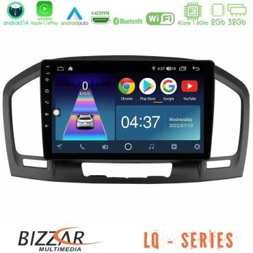 Bizzar LQ Series 4Core Android14 2+32GB Opel Insignia 2008-2013 Navigation Multimedia Tablet 9" Με Carplay &amp; Android Auto