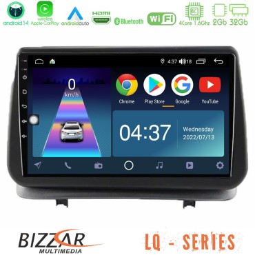 Bizzar LQ Series 4Core Android14 2+32GB Renault Clio 2005-2012 Navigation Multimedia Tablet 9" Με Carplay &amp; Android Auto