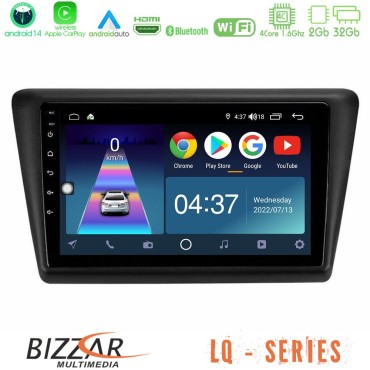 Bizzar LQ Series 4Core Android14 2+32GB Skoda Rapid 2013-2017 Navigation Multimedia Tablet 9" Με Carplay &amp; Android Auto