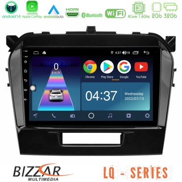 Bizzar LQ Series 4Core Android14 2+32GB Suzuki Vitara 2015-2021 Navigation Multimedia Tablet 9" Με Carplay &amp; Android Auto