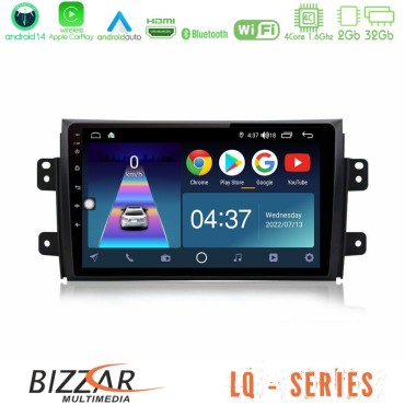 Bizzar LQ Series 4Core Android14 2+32GB Suzuki SX4 2006-2014 Fiat Sedici 2006-2014 Navigation Multimedia Tablet 9" Με Carplay &amp; Android Auto