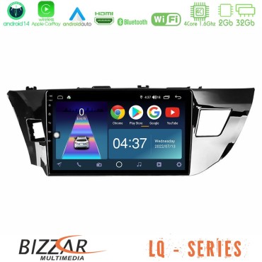 Bizzar LQ Series 4Core Android14 2+32GB Toyota Corolla 2014-2016 Navigation Multimedia Tablet 9" Με Carplay &amp; Android Auto