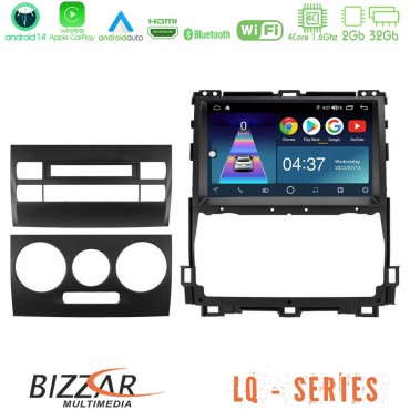 Bizzar LQ Series 4Core Android14 2+32GB Toyota Land Cruiser J120 2002-2009 Navigation Multimedia Tablet 9" Με Carplay &amp; Android Auto