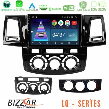 Bizzar LQ Series 4Core Android14 2+32GB Toyota Hilux 2007-2016 Navigation Multimedia Tablet 9" Με Carplay &amp; Android Auto