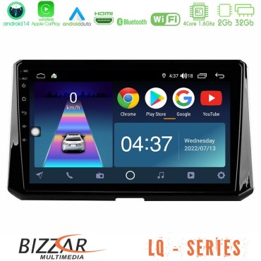 Bizzar LQ Series 4Core Android14 2+32GB Toyota Corolla 2019-2022 Navigation Multimedia Tablet 9" Με Carplay &amp; Android Auto