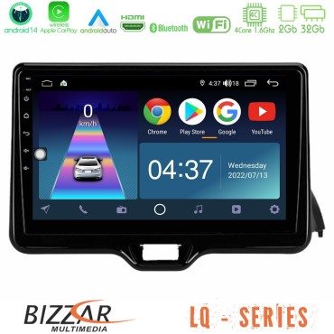 Bizzar LQ Series 4Core Android14 2+32GB Toyota Yaris 2020-&gt; Navigation Multimedia Tablet 10" Με Carplay & Android Auto