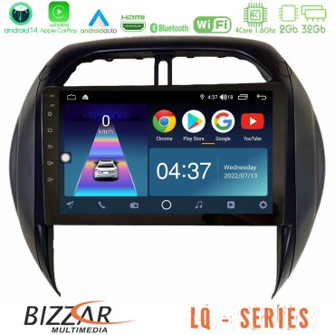 Bizzar LQ Series 4Core Android14 2+32GB Toyota RAV4 2001-2005 (Auto A/C) Navigation Multimedia Tablet 9" Με Carplay &amp; Android Auto