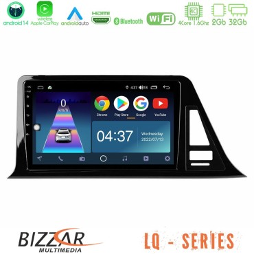 Bizzar LQ Series 4Core Android14 2+32GB Toyota CH-R (Χωρίς Εργ.Οθόνη) Navigation Multimedia Tablet 9"  Με Carplay &amp; Android Auto