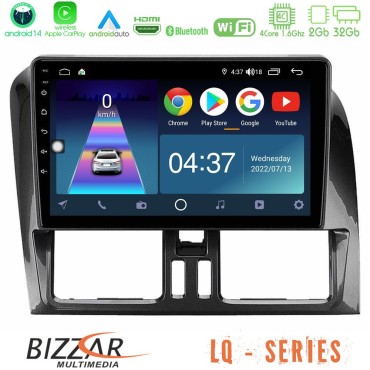 Bizzar LQ Series 4Core Android14 2+32GB Volvo XC60 2009-2012 Navigation Multimedia Tablet 9" Με Carplay &amp; Android Auto