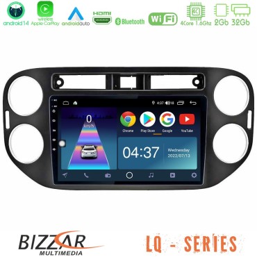 Bizzar LQ Series 4Core Android14 2+32GB VW Tiguan Navigation Multimedia Tablet 9" (23mm alarm button) Με Carplay &amp; Android Auto