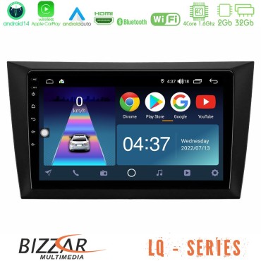 Bizzar LQ Series 4Core Android14 2+32GB Vw Golf 6 Navigation Multimedia Tablet 9" Με Carplay &amp; Android Auto