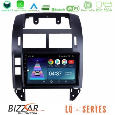 Bizzar LQ Series 4Core Android14 2+32GB VW Polo 2002-2009 Navigation Multimedia Tablet 9" Με Carplay &amp; Android Auto
