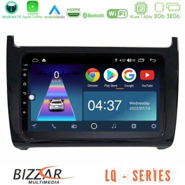 Bizzar LQ Series 4Core Android14 2+32GB Vw Polo Navigation Multimedia Tablet 9" Με Carplay &amp; Android Auto