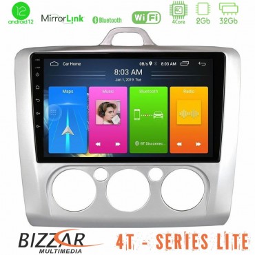 Bizzar 4T Series Ford Focus Manual AC 4Core Android13 2+32GB Navigation Multimedia Tablet 9"