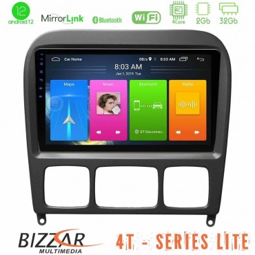 Bizzar 4T Series Mercedes S Class 1999-2004 (W220) 4core Android13 2+32GB Navigation Multimedia Tablet 9"