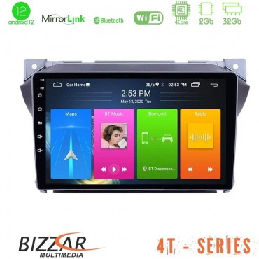 Bizzar 4T Series Suzuki Alto &amp; Nissan Pixo 4Core Android13 2+32GB Navigation Multimedia Tablet 9"
