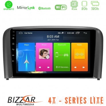 Bizzar 4T Series Volvo S80 1998-2006 4Core Android13 2+32GB Navigation Multimedia Tablet 9"