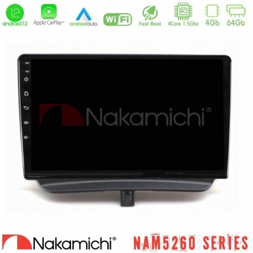 Nakamichi NAM5260 Series 4Core Android12 4+64GB Ford Courier 2015-2023 Navigation Multimedia Tablet 9" Με Carplay &amp; Android Auto
