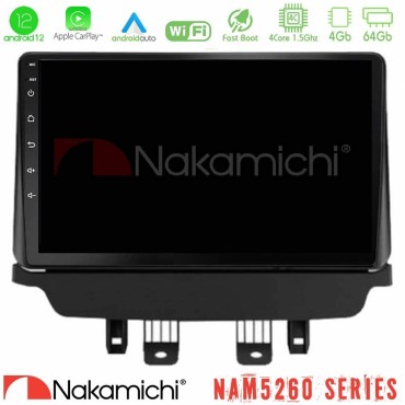 Nakamichi NAM5260 Series 4Core Android12 4+64GB Mazda 2 2014-2021 Navigation Multimedia Tablet 9" Με Carplay &amp; Android Auto