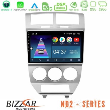 Bizzar ND2 Series 8Core Android14 2+32GB  Dodge Caliber 2006-2011 Navigation Multimedia Tablet 10" Με Carplay &amp; Android Auto