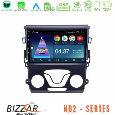 Bizzar ND2 Series 8Core Android14 2+32GB  Ford Mondeo 2014-2017 Navigation Multimedia Tablet 9" Με Carplay &amp; Android Auto