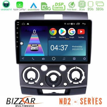 Bizzar ND2 Series 8Core Android14 2+32GB  Ford Ranger/Mazda BT50 Navigation Multimedia Tablet 9" Με Carplay &amp; Android Auto