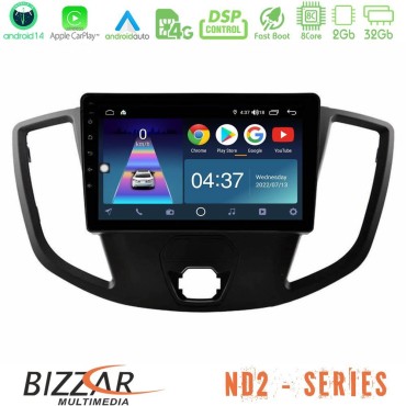 Bizzar ND2 Series 8Core Android14 2+32GB  Ford Transit 2014-&gt; Navigation Multimedia Tablet 9" Με Carplay &amp; Android Auto