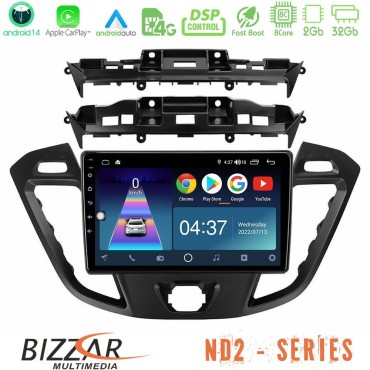 Bizzar ND2 Series 8Core Android14 2+32GB  Ford Transit Custom/Tourneo Custom Navigation Multimedia Tablet 9" Με Carplay &amp; Android Auto