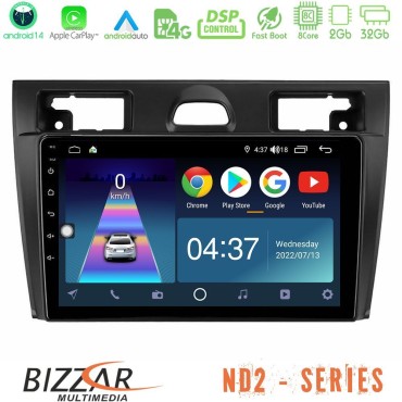 Bizzar ND2 Series 8Core Android14 2+32GB  Ford Fiesta/Fusion Navigation Multimedia Tablet 9" Με Carplay &amp; Android Auto