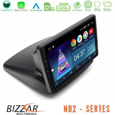 Bizzar ND2 Series 8Core Android14 2+32GB  Fiat Doblo 2002-2009 Navigation Multimedia Tablet 10" Με Carplay &amp; Android Auto