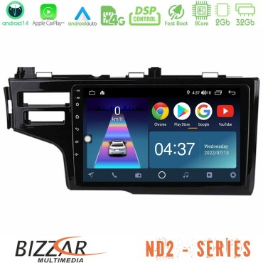 Bizzar ND2 Series 8Core Android14 2+32GB  Honda Jazz 2013-2020 Navigation Multimedia Tablet 9" Με Carplay &amp; Android Auto